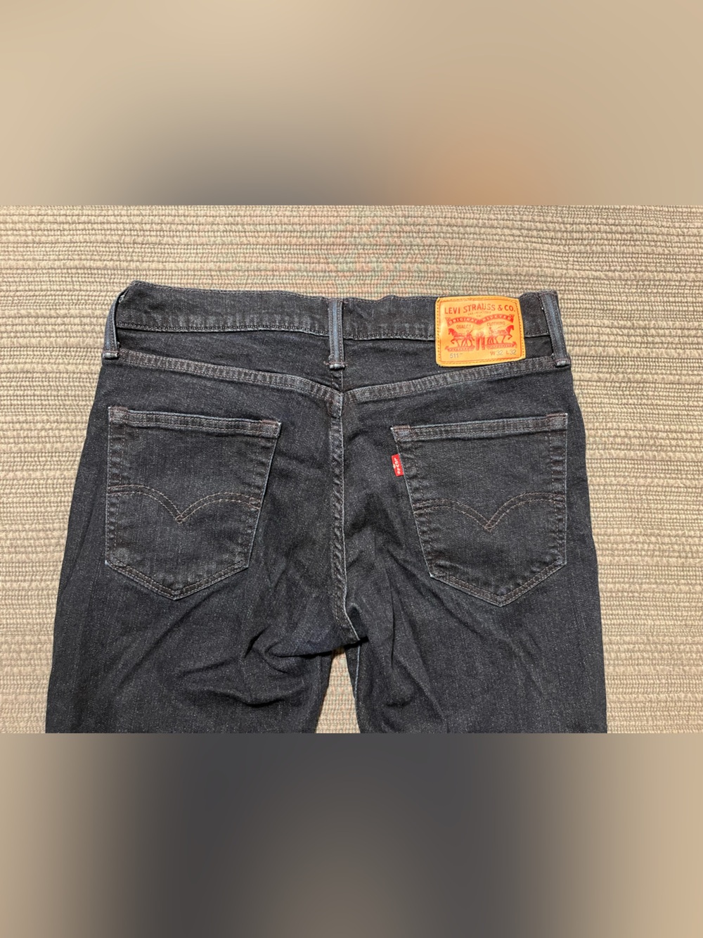 Levi's Men's Dark Blue Jeans - Classic Back Pocket Design
